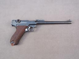 handgun: DWM Model Luger Artillery, Semi-Auto Pistol, 9mm, 8 shot, 8" barrel, S#3746