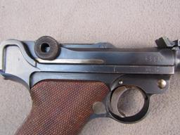 handgun: DWM Model Luger Artillery, Semi-Auto Pistol, 9mm, 8 shot, 8" barrel, S#3746