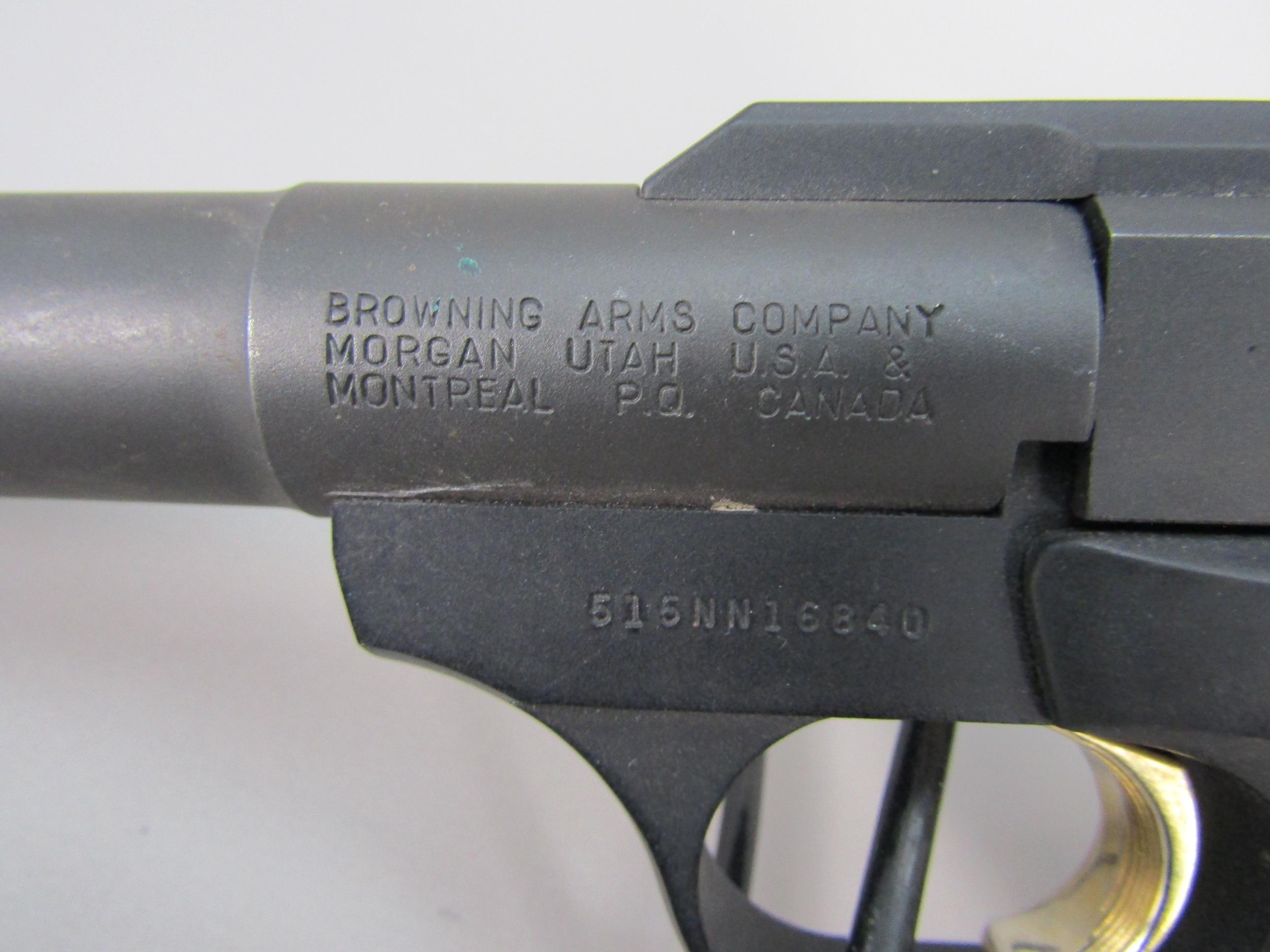 handgun: BROWNING Model Buckmark, Semi-Auto Pistol, .22LR, 10 shot, 5.5" bbl, 9.5" o/a, S#515NN16840