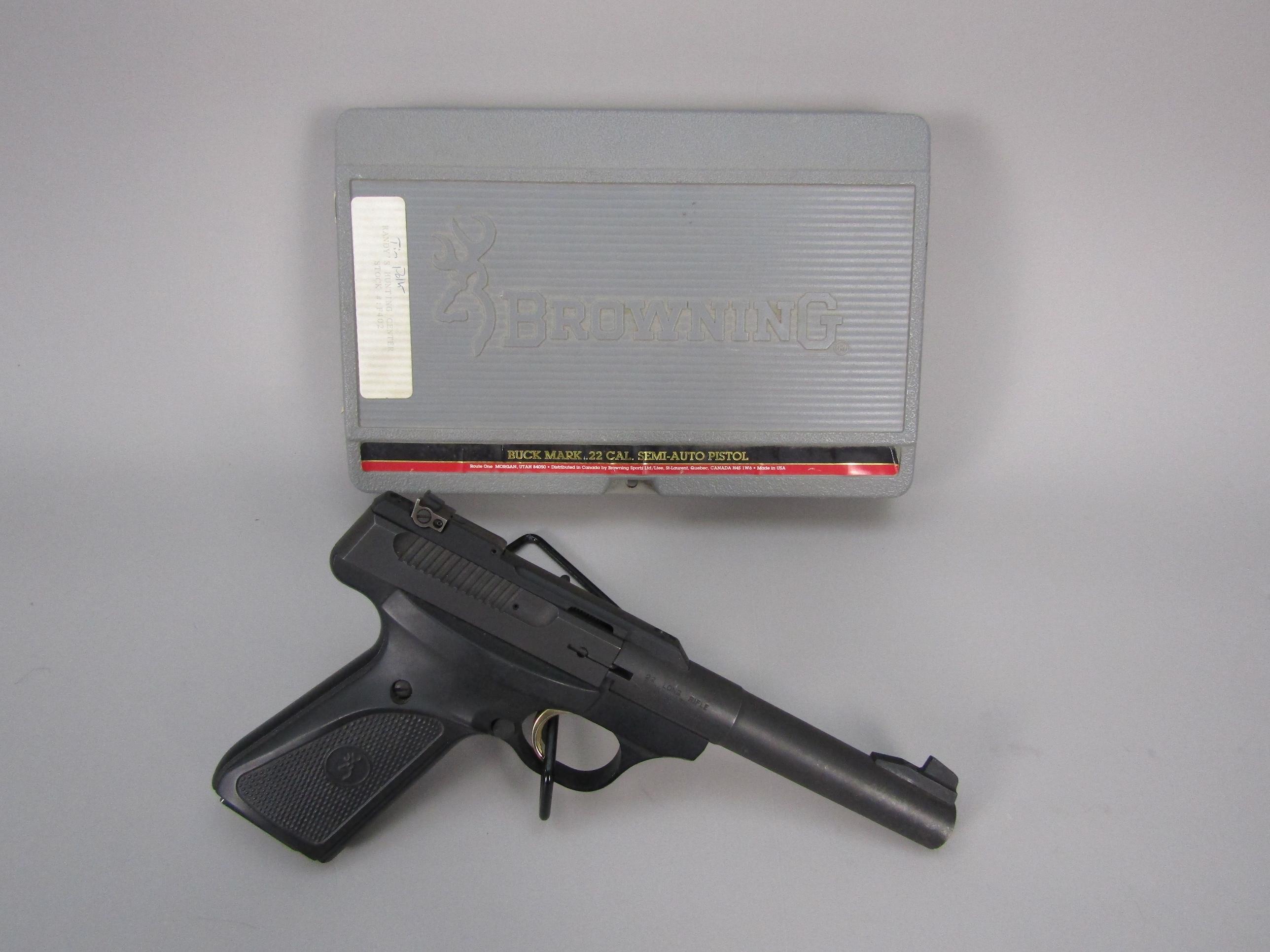 handgun: BROWNING Model Buckmark, Semi-Auto Pistol, .22LR, 10 shot, 5.5" bbl, 9.5" o/a, S#515NN16840