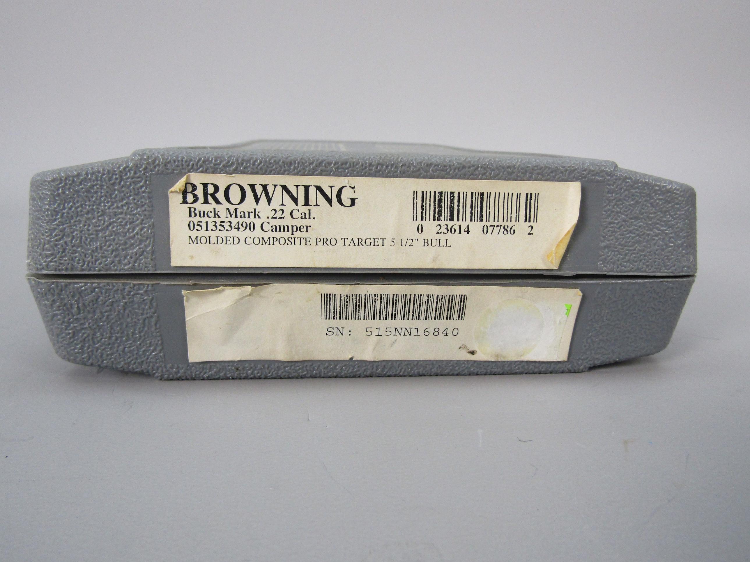 handgun: BROWNING Model Buckmark, Semi-Auto Pistol, .22LR, 10 shot, 5.5" bbl, 9.5" o/a, S#515NN16840
