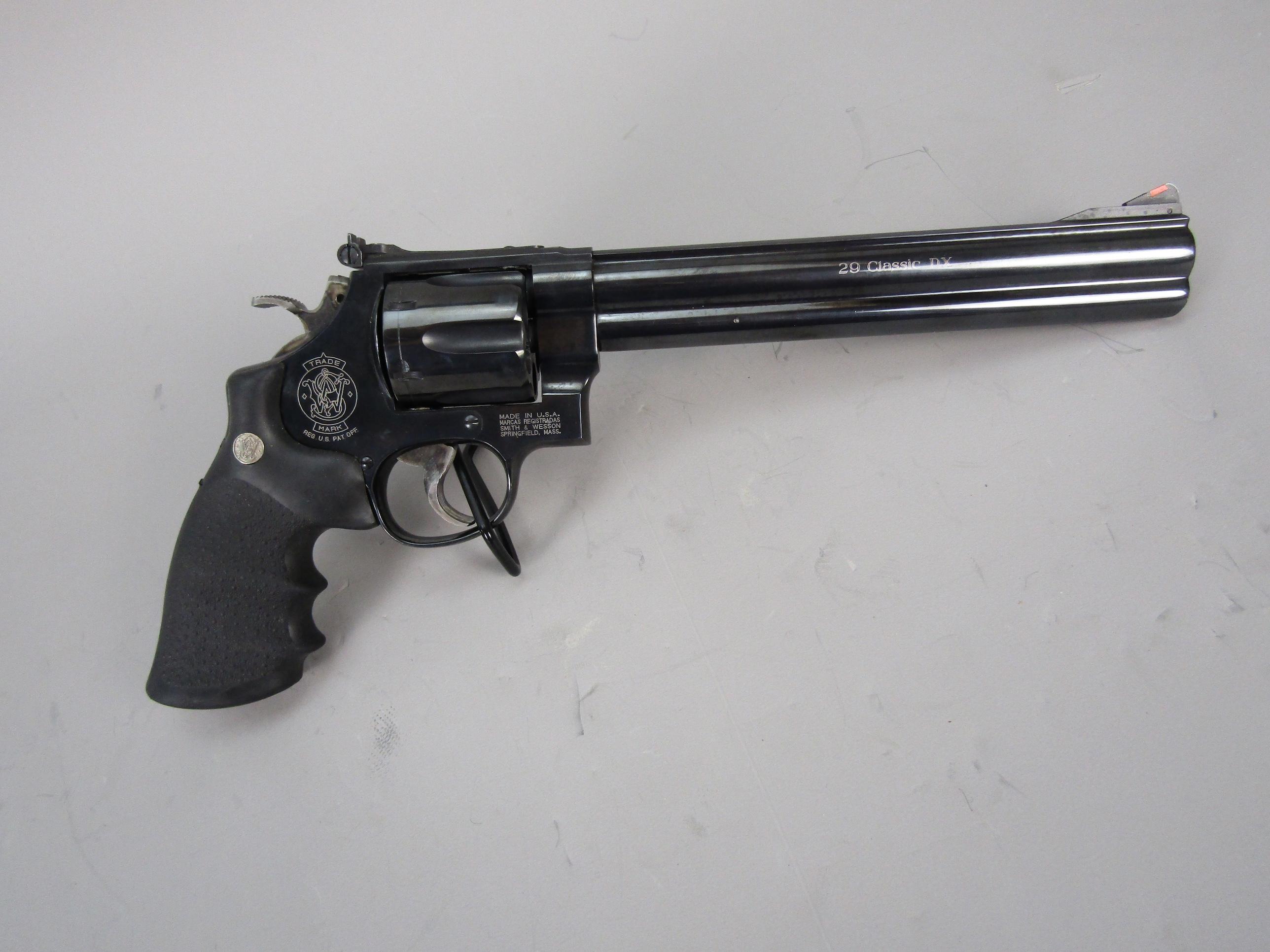 handgun: S&W Model 29-5 Classic DX, Revolver, .44Mag, 6 shot, 8 1/4" bbl, 13 1/2" overall, S#BKF5889