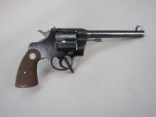 handgun: COLT Model Officer's Model, Revolver, .22LR, 6 shot, 6" barrel, 11" overall, S#8073