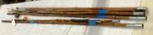 3 Vintage Bamboo Fishing Poles