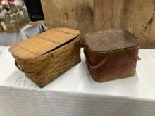 2 Vintage Picnic Baskets