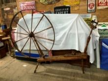 Very Large Antique Spinning Wheel- Gorgeous Wood!