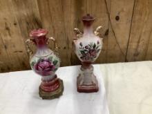 Vintage Hand Painted Vases ready for lamps