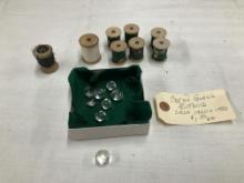 Czech Glass Buttons & Wooden Thread Spools