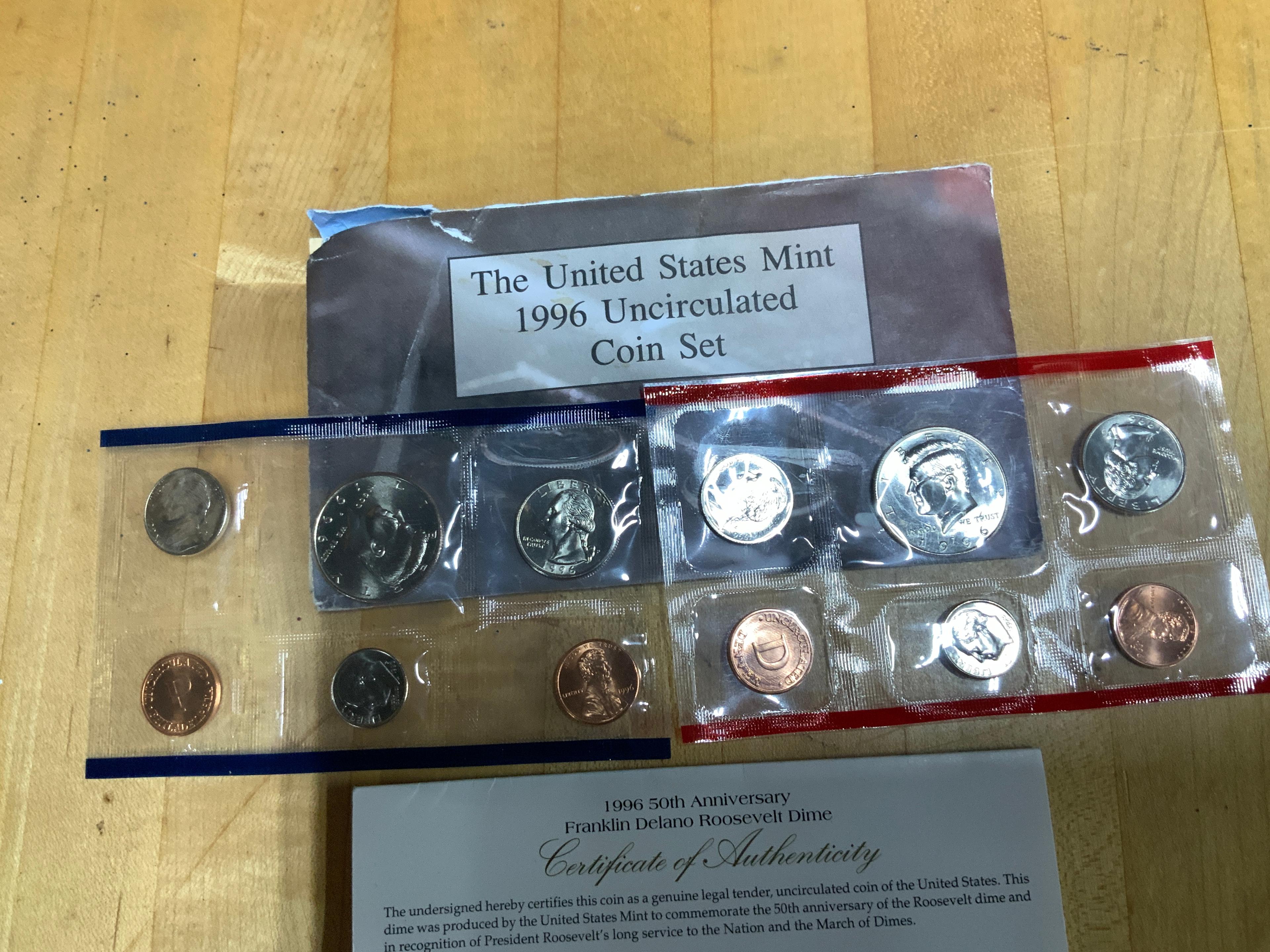 Uncirculated Coins, 1979, 1981, 1991, 1994, 1996
