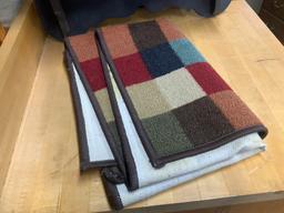 Vintage Roll Top Bread Box, Shelf & Rug