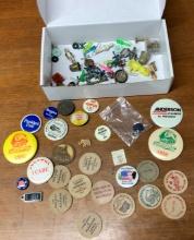 Vintage Pins, Buttons, Wooden Nickels & Misc