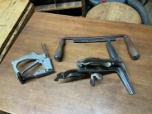 Vintage Glazing Point Stapler, Hand Saw Clamp