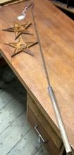2 Antique Building Anchor Cast Iron Stars & Hook