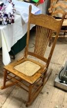Antique Cane Seat Rocking Chair