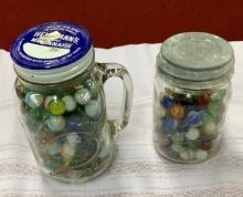 2 Jars of Vintage Marbles