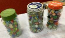 3 Jars of Vintage Marbles