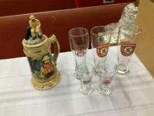Unusual Beer Stein & Beer Glasses