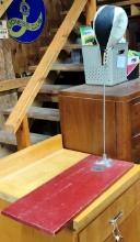 Vintage Wooden Boxing Stand w/Leather Bag