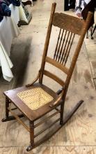 Antique Cane Seat Rocking Chair