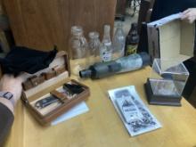 Gift Cigar Humidor Set, Bottles, Telescope