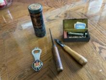 Antique Razor, Can Opener, Ice Pick