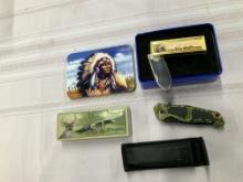 Collector's Knife- Indian Scene & Whitetail Knife