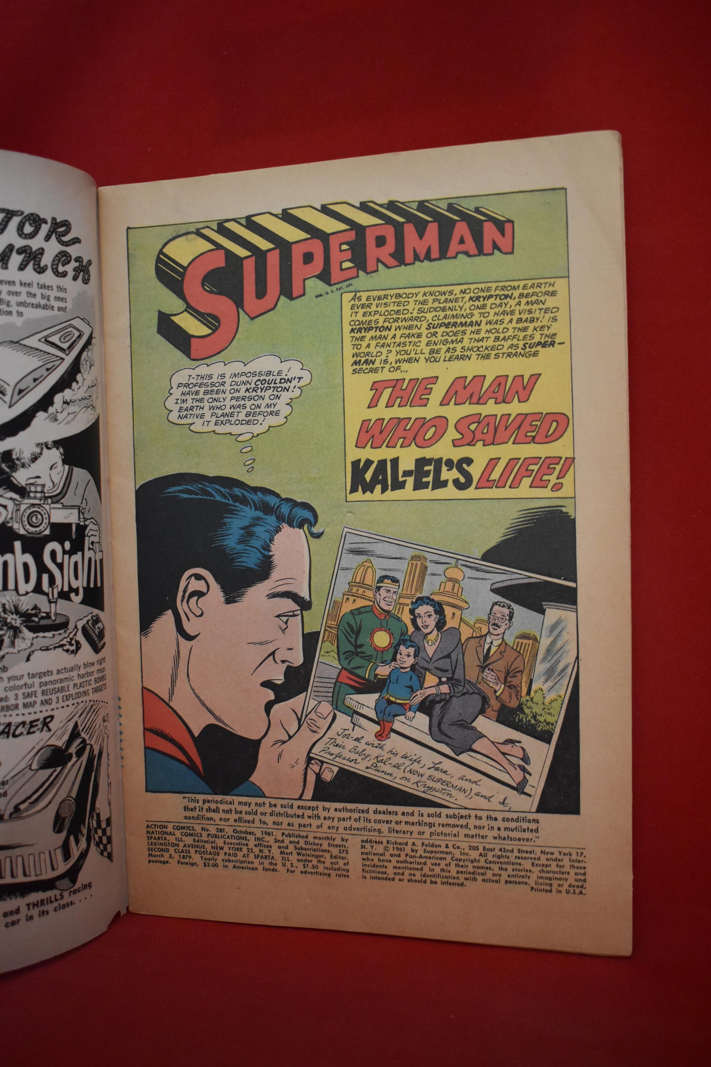 ACTION COMICS #281 | THE MAN WHO SAVED KAL-EL'S LIFE | SUPERGIRL BACKUP STORY | CURT SWAN - 1961