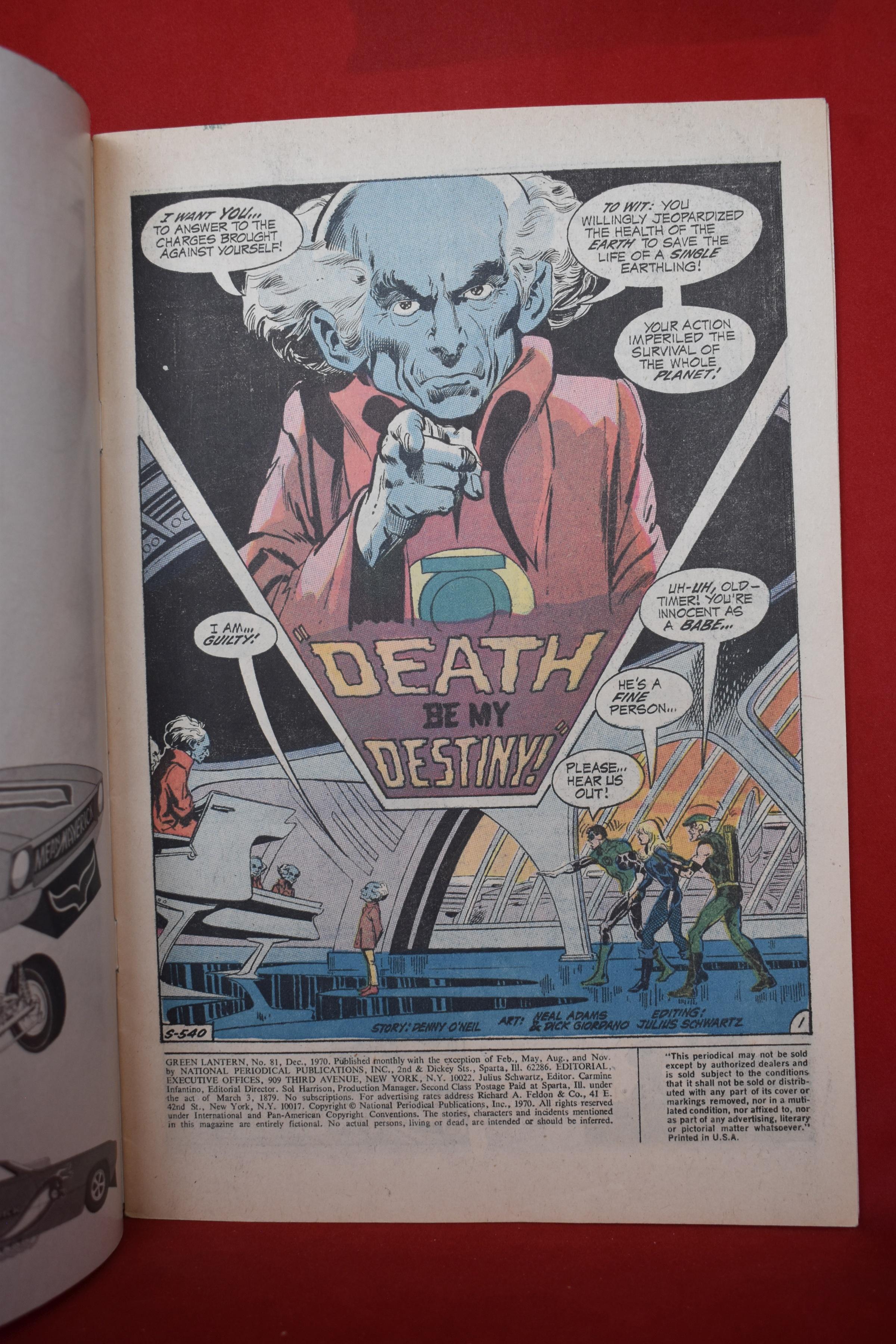 GREEN LANTERN #81 | DEATH BE MY DESTINY! | CLASSIC NEAL ADAMS - 1970