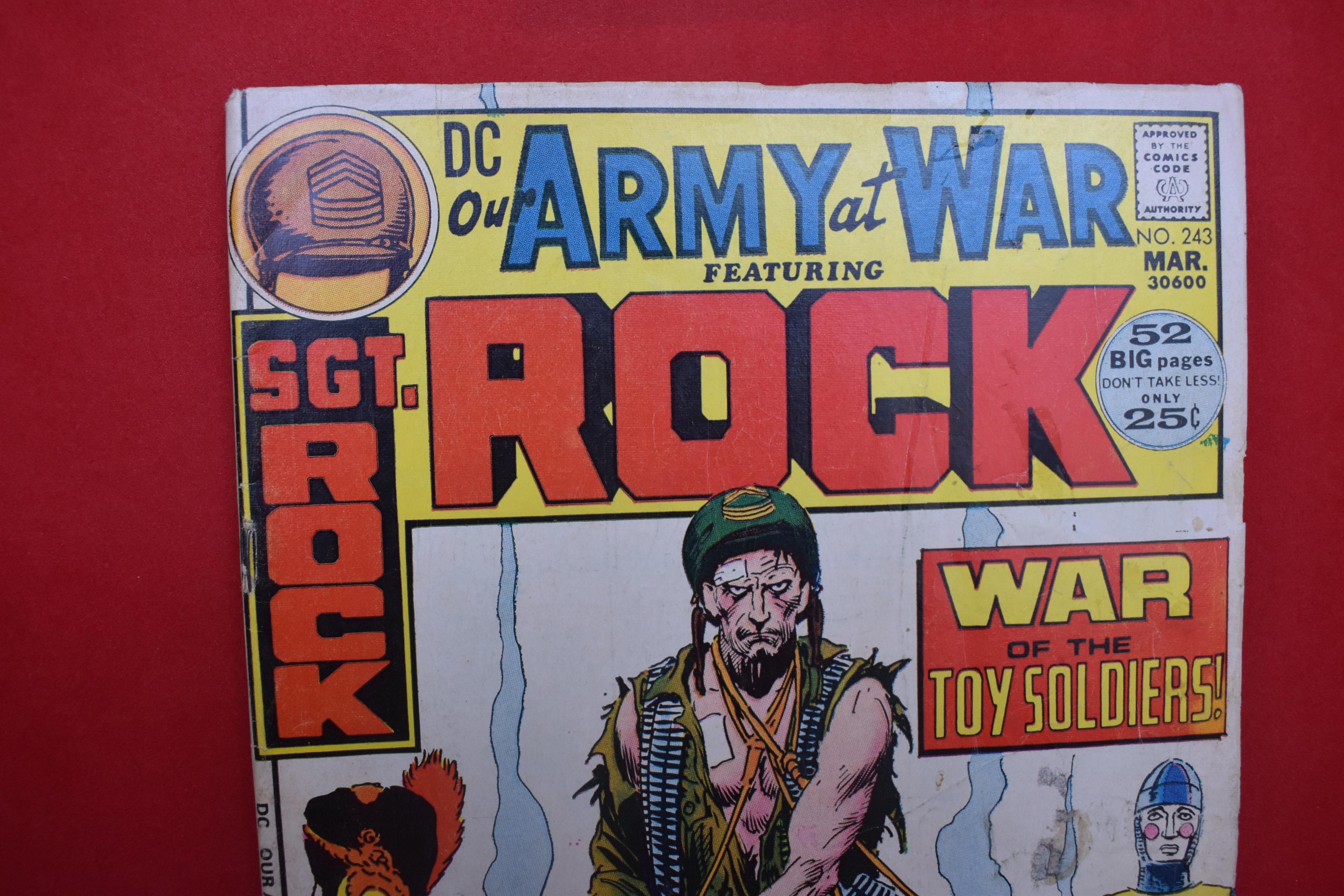 OUR ARMY AT WAR #243 | WAR OF THE TOY SOLIDIERS! | JOE KUBERT - 1972 | *COVER DETACHED - SEE PICS*
