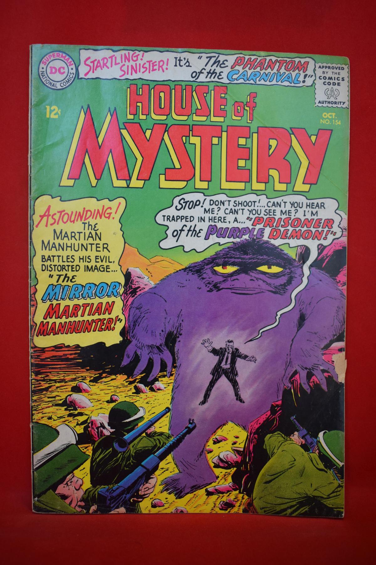 HOUSE OF MYSTERY #154 | MARTIAN MANHUNTER - JACK SPARLING - 1965 | *TWO CENTERFOLD PAGES DETACHED*