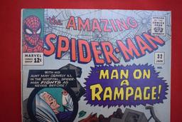 AMAZING SPIDERMAN #32 | KEY 2ND APPEARANCE OF CURT CONNERS IN HUMAN FORM | LEE & DITKO - 1966