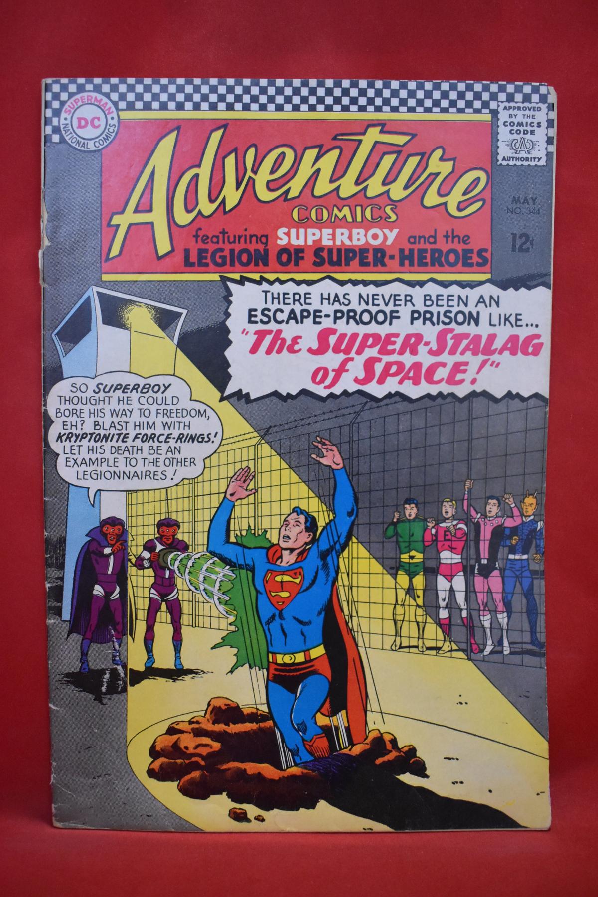 ADVENTURE COMICS #344 | SUPER STALAG OF SPACE - CURT SWAN - 1966 | *TOP STAPLE DETACHED - SEE PICS*