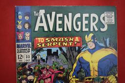 AVENGERS #33 | TO SMASH A SERPENT! | STAN LEE & DON HECK - 1966 | NICE BOOK!