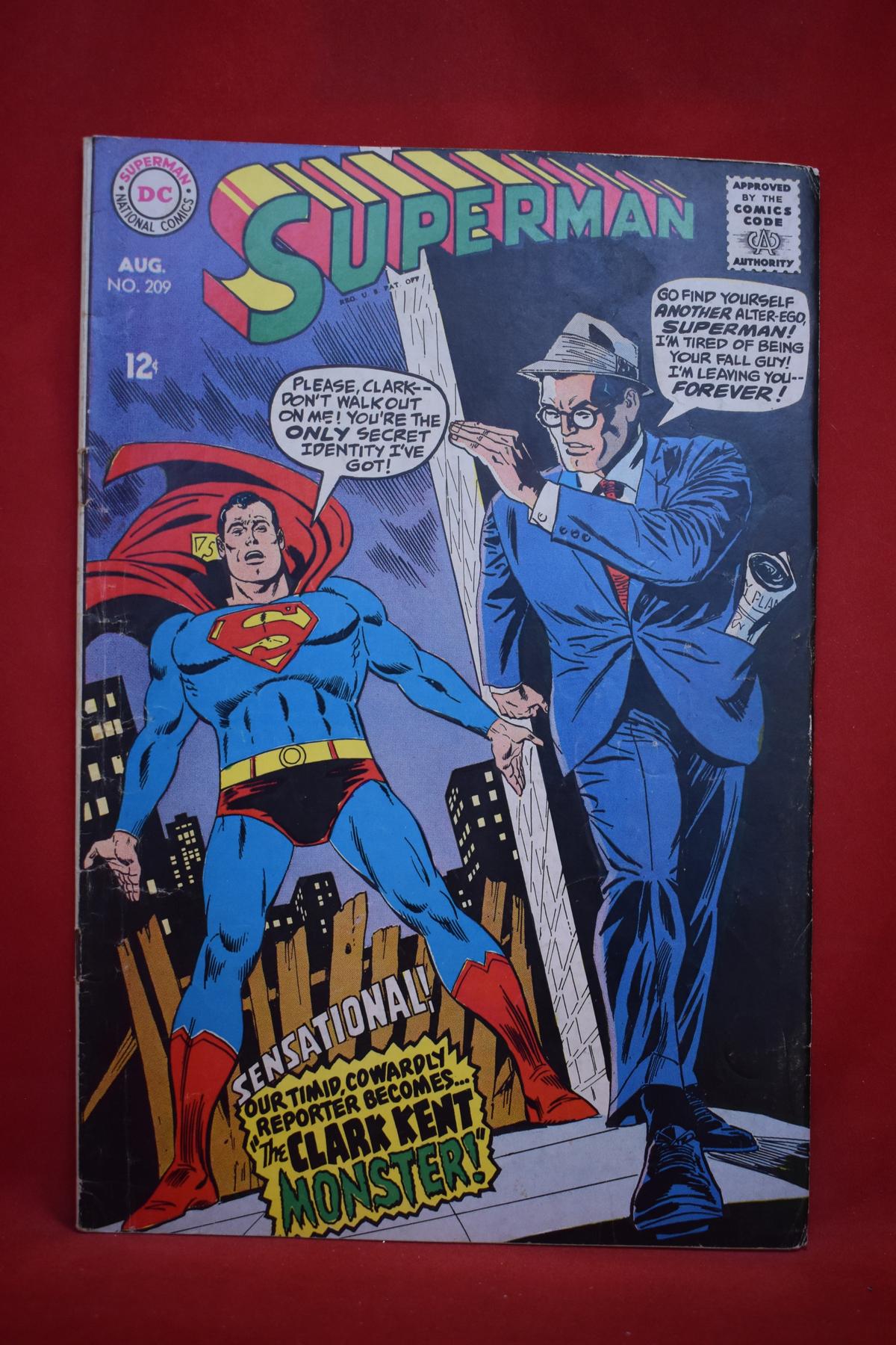 SUPERMAN #209 | THE CLARK KENT MONSTER! | ROSS ANDRU - 1968