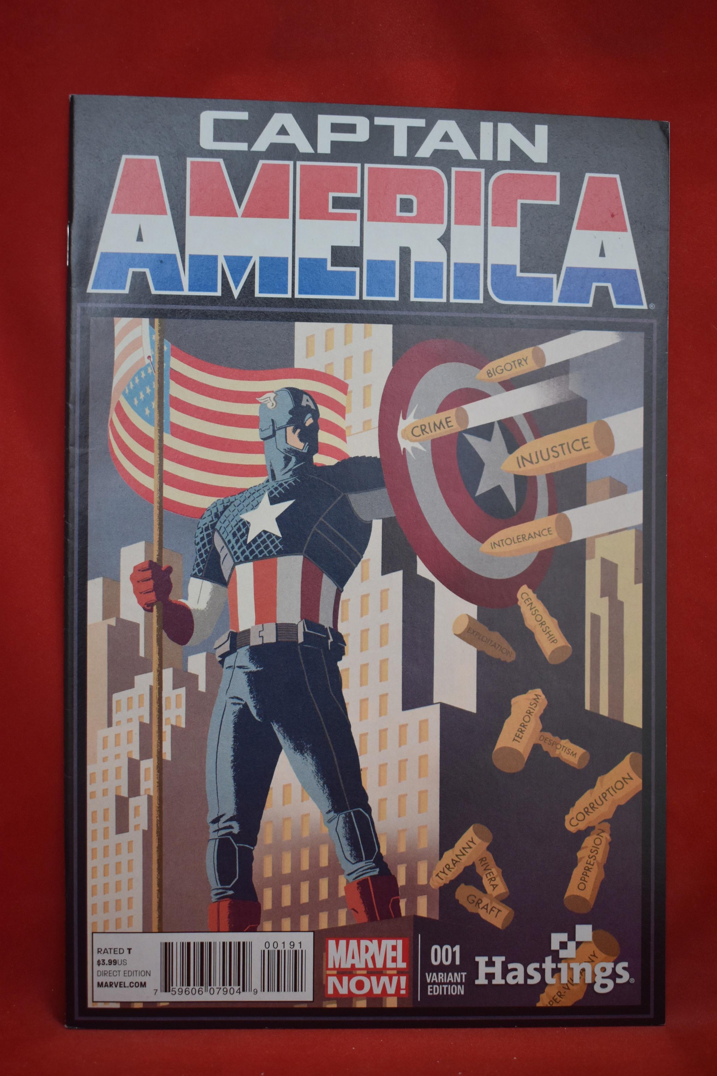 CAPTAIN AMERICA #1 | 1ST APP OF JET ZOLA, IAN ZOLA & GREEN SKULL | HTF HASTINGS VARIANT