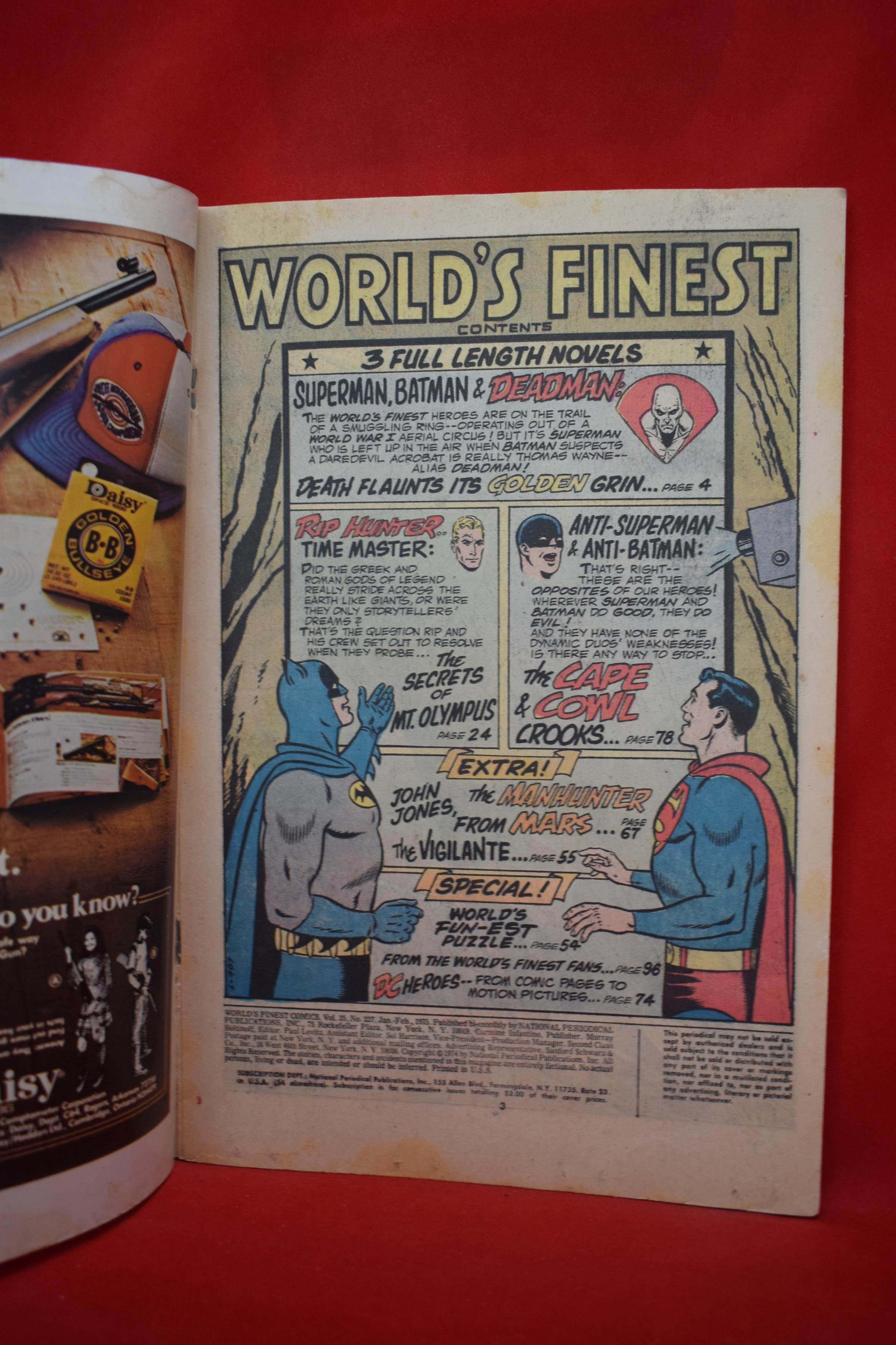 WORLDS FINEST #227 | SUPERMAN, BATMAN, DEADMAN - DC 100 PAGER - NICK CARDY - 1975