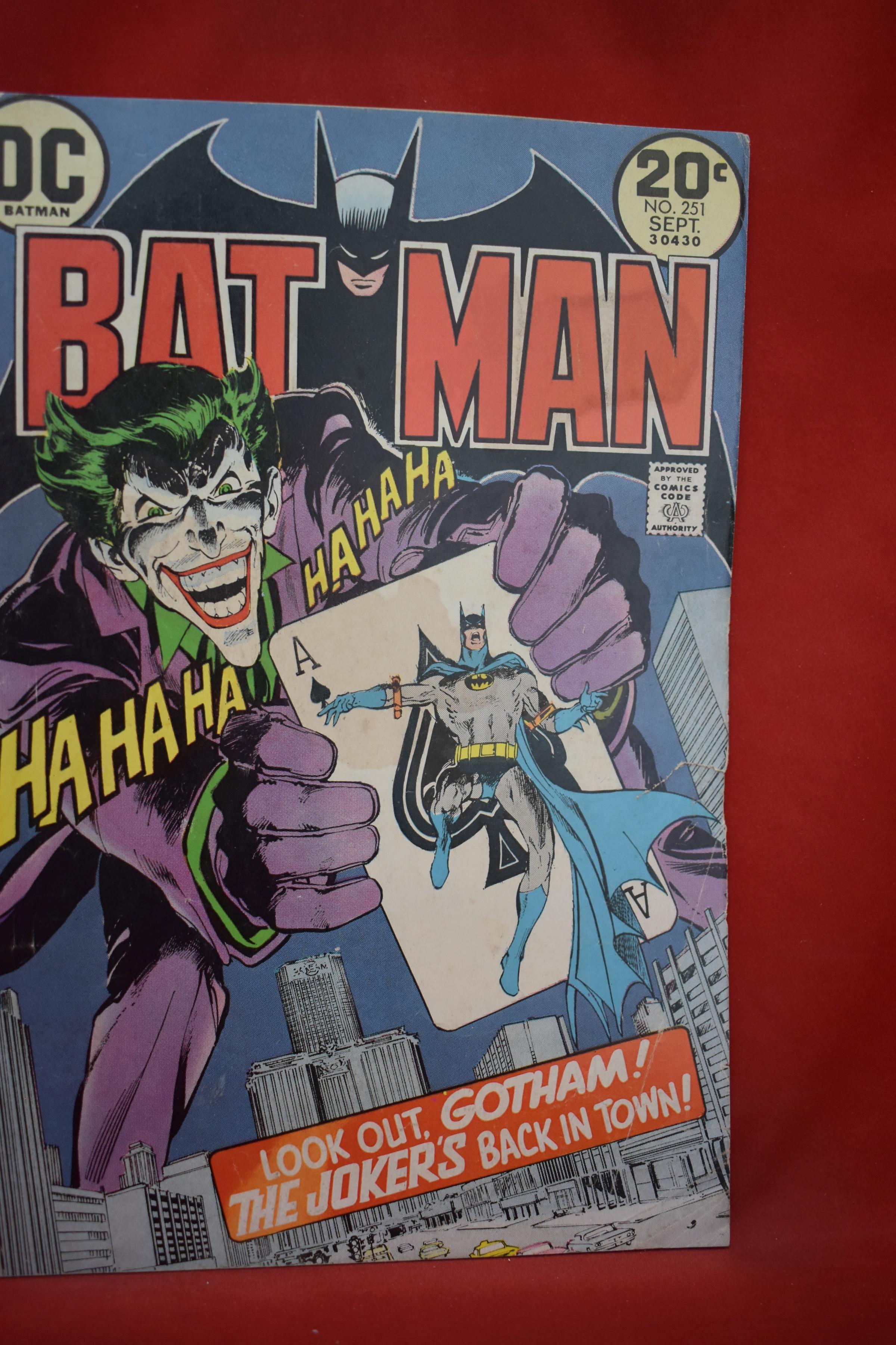BATMAN #251 | KEY ICONIC NEAL ADAMS JOKER COVER! | *STAPLES SOLID - COMPLETE*