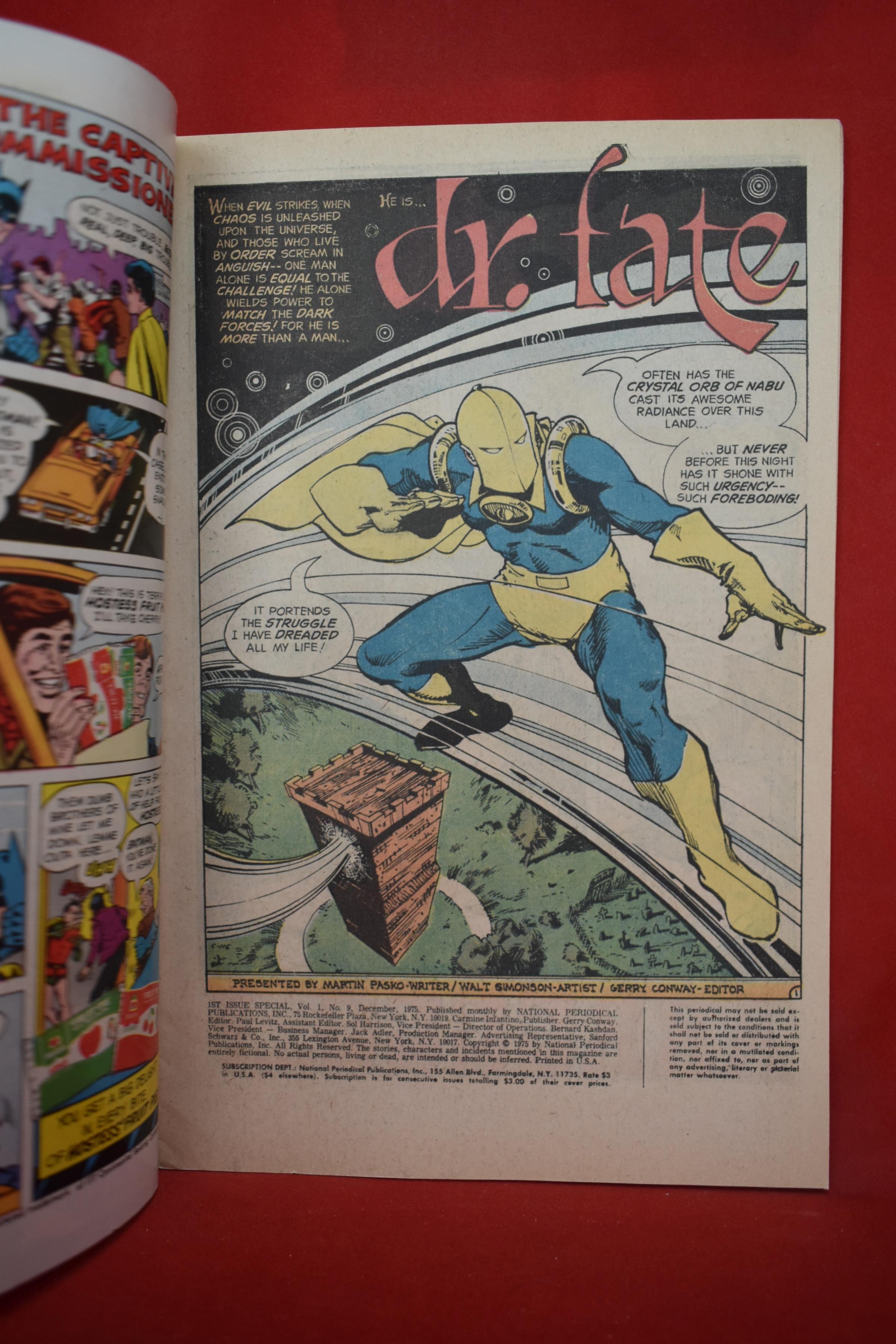 1ST ISSUE SPECIAL #9 | ORIGIN OF DOCTOR FATE! | 1ST APP OF ANUBIS!