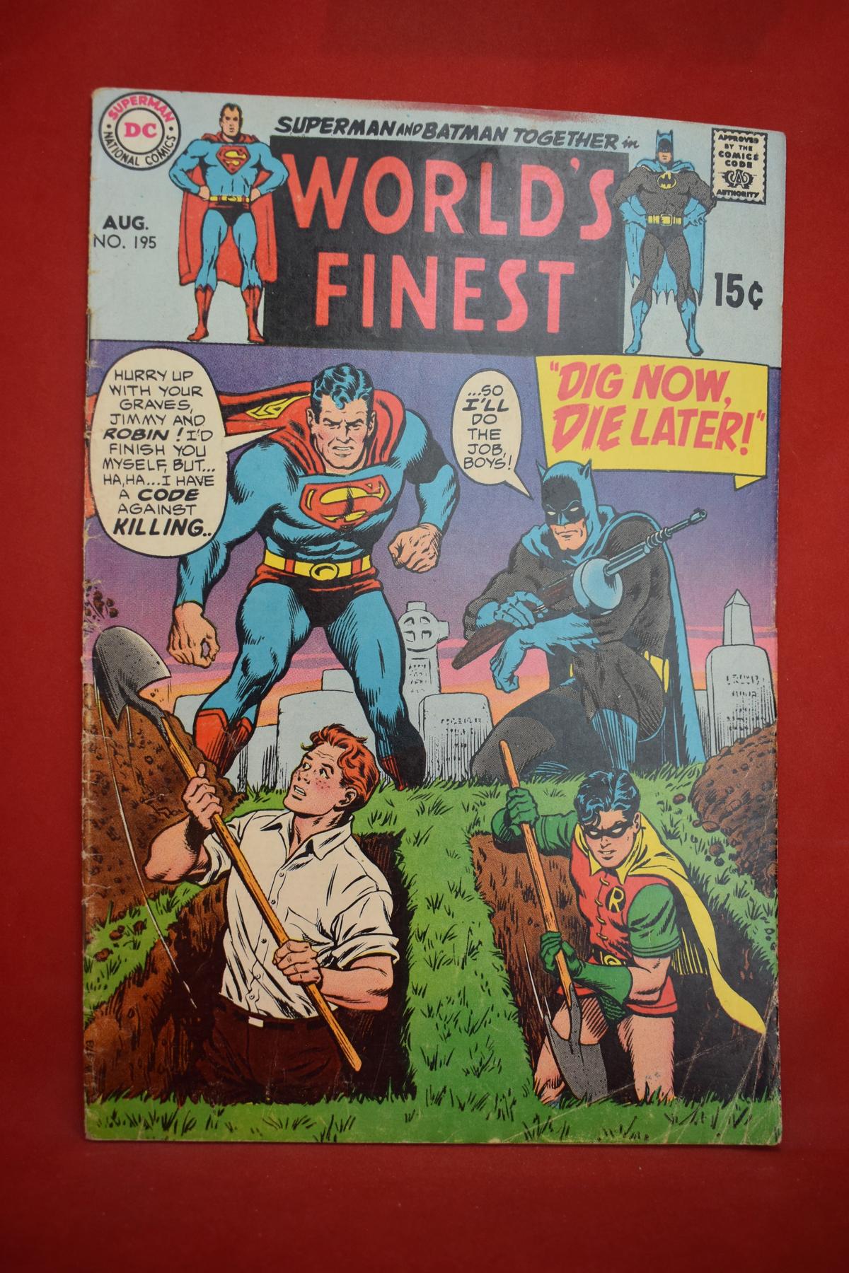 WORLDS FINEST #195 | DIG NOW, DIE LATER | CURT SWAN & MURPHY ANDERSON - 1970