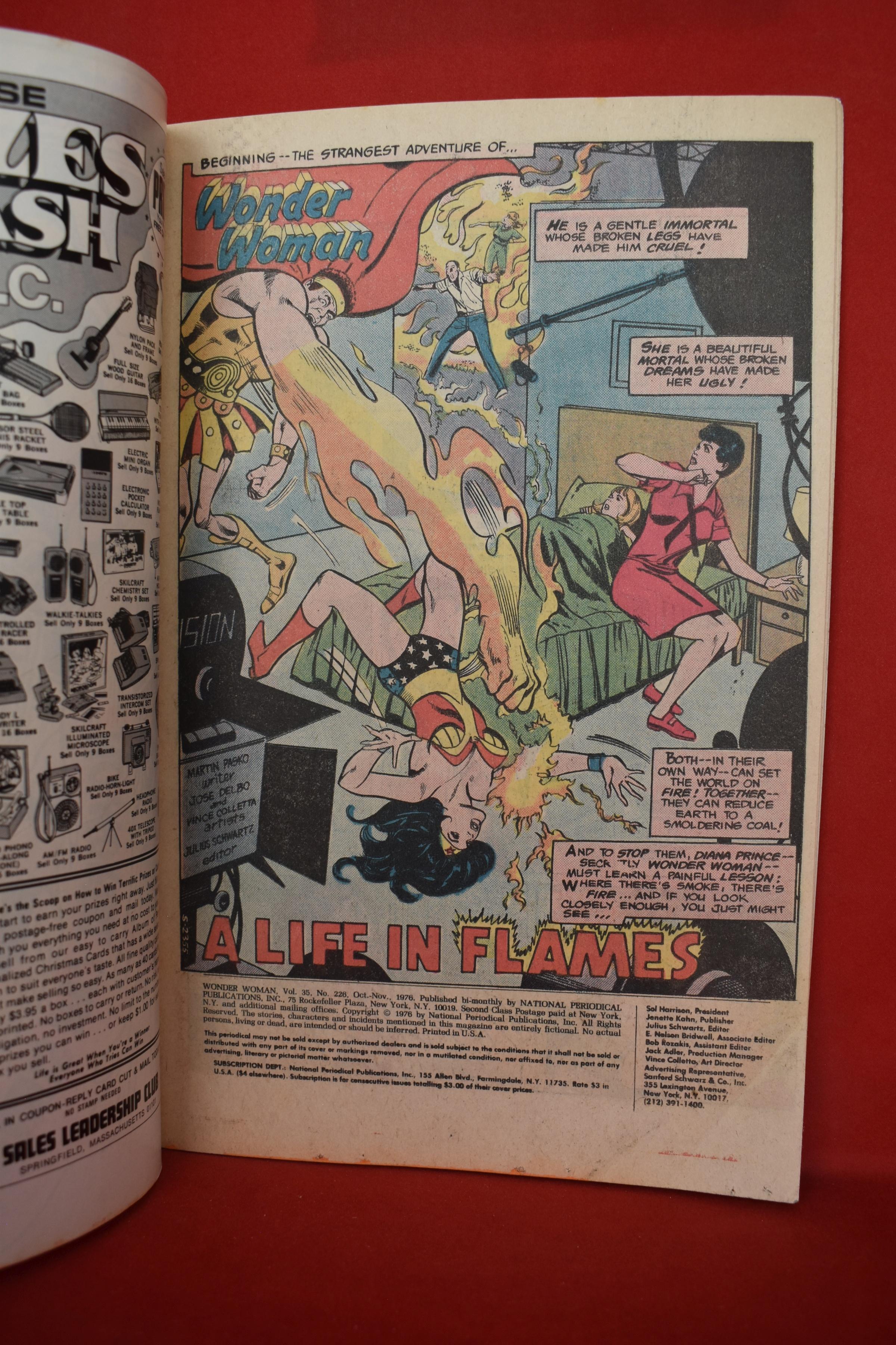 WONDER WOMAN #226 | A LIFE IN FLAMES! | ERNIE CHAN - 1976