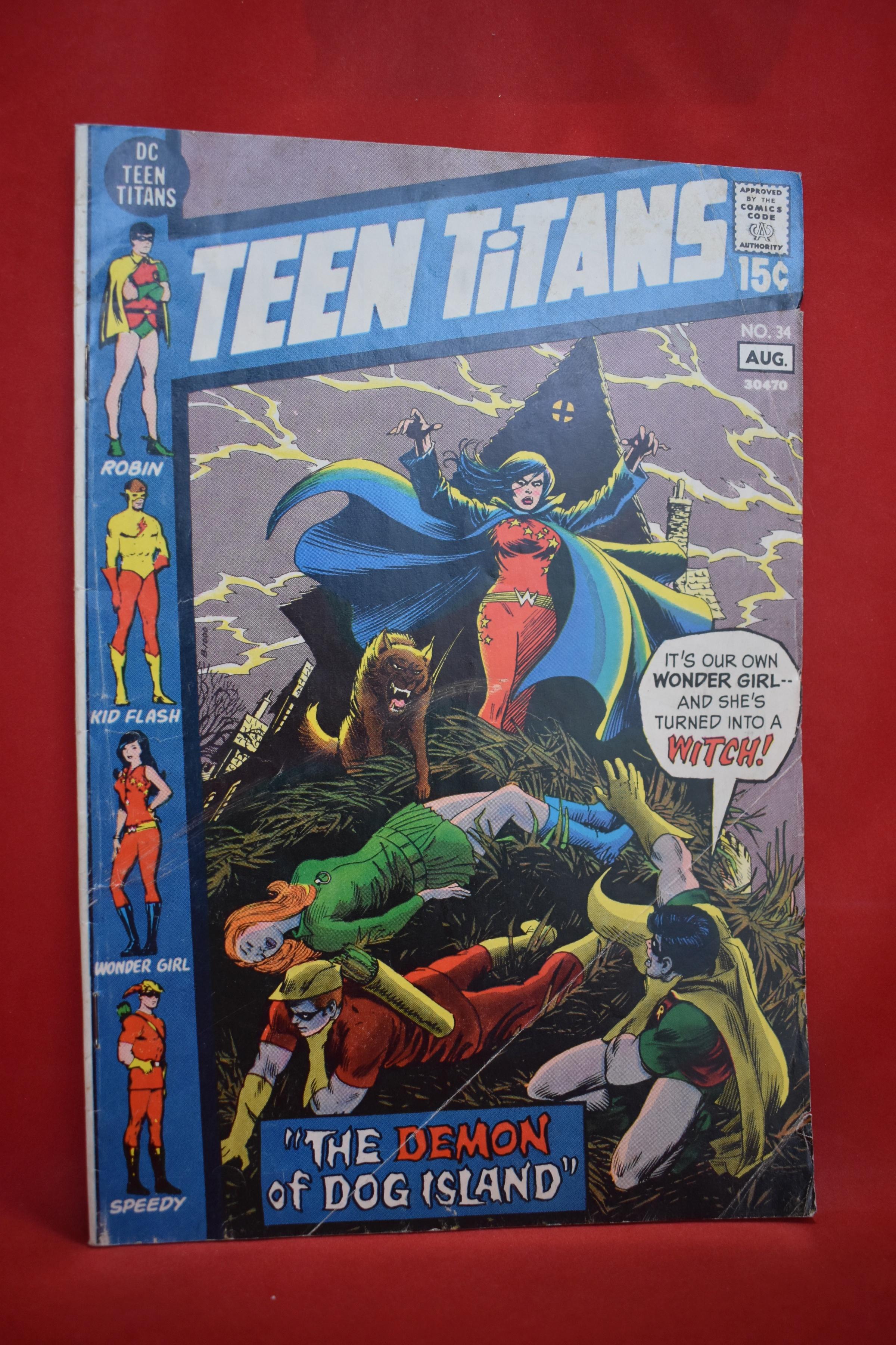 TEEN TITANS #34 | THE DEMON OF DOG ISLAND! | NICK CARDY - 1971 | *SOLID - BIT OF CREASING*