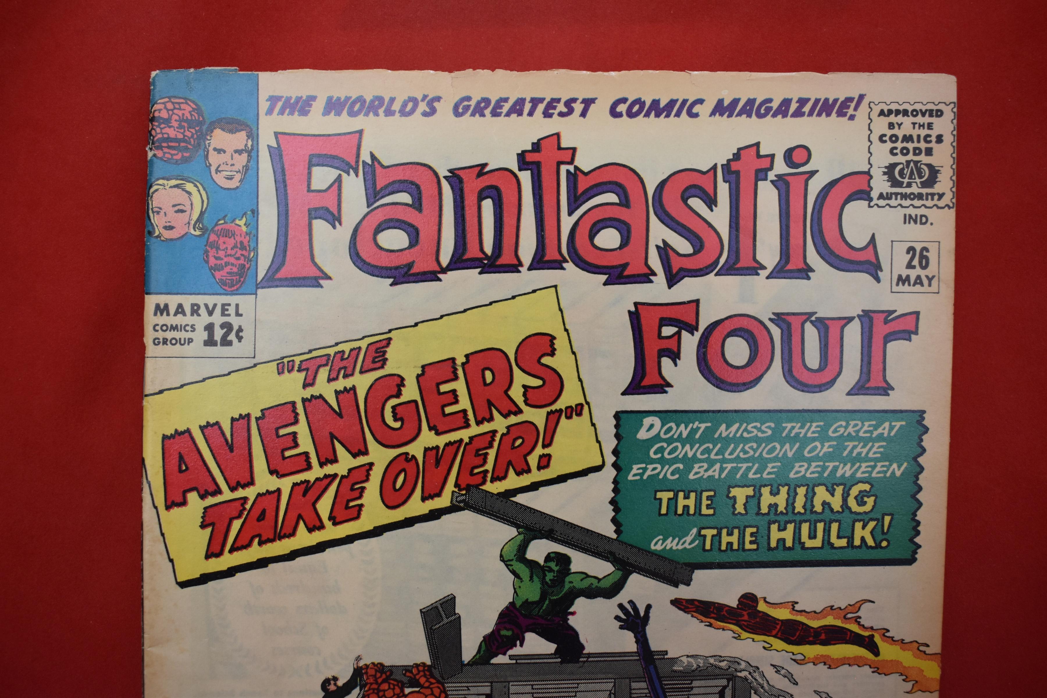 FANTASTIC FOUR #26 | KEY CLASSIC BATTLE AVENGERS & FANTASTIC FOUR VS THE HULK! | NICE 1964 BOOK!