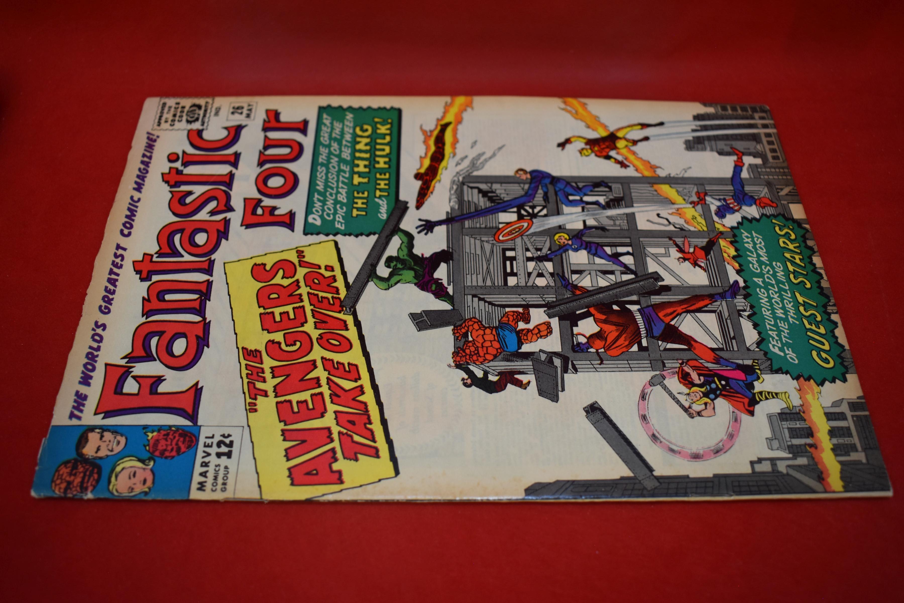 FANTASTIC FOUR #26 | KEY CLASSIC BATTLE AVENGERS & FANTASTIC FOUR VS THE HULK! | NICE 1964 BOOK!