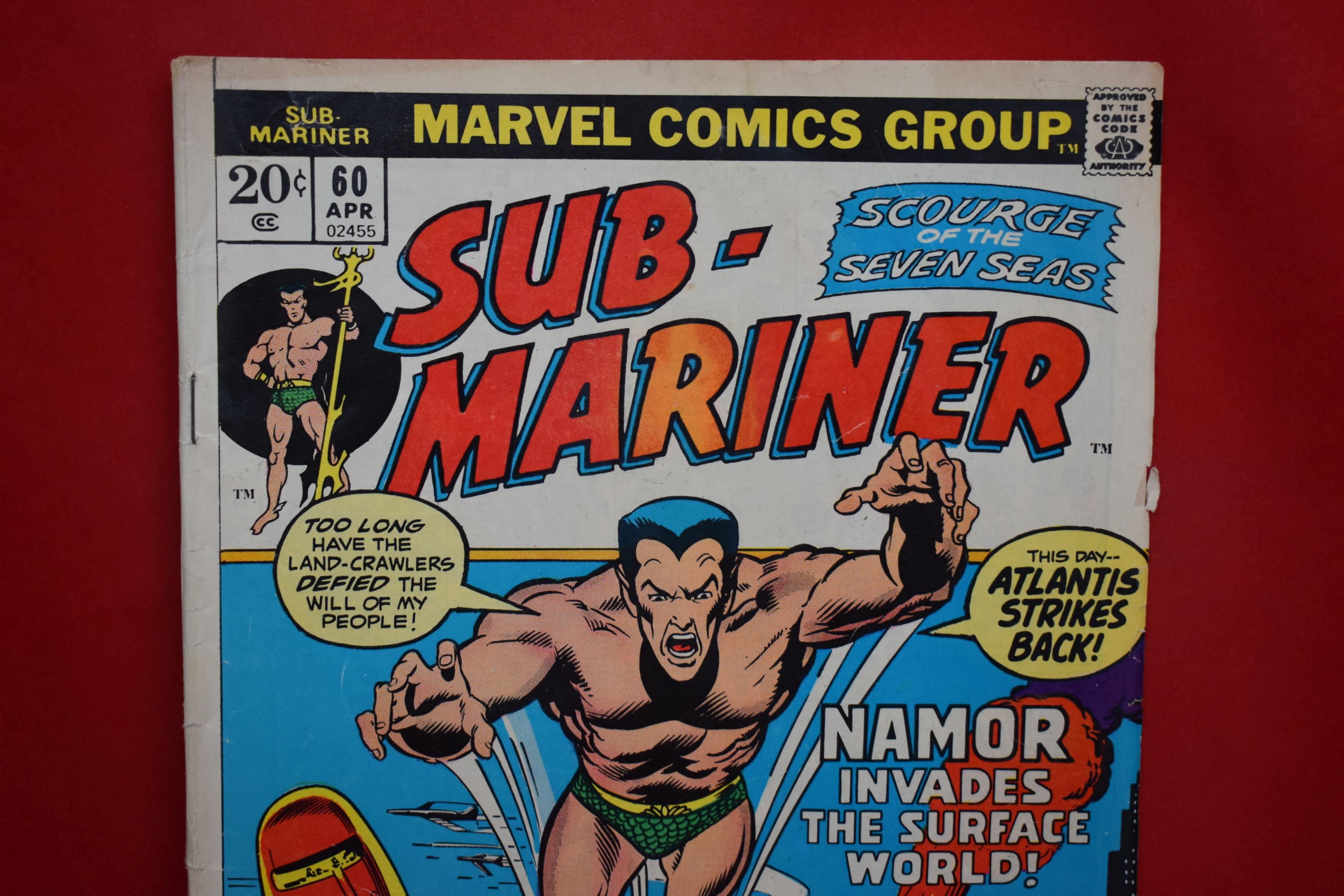SUB-MARINER #60 | THE INVASION OF NEW YORK - RICH BUCKLER - 1973 | *SOLID, WEAR, CREASING*