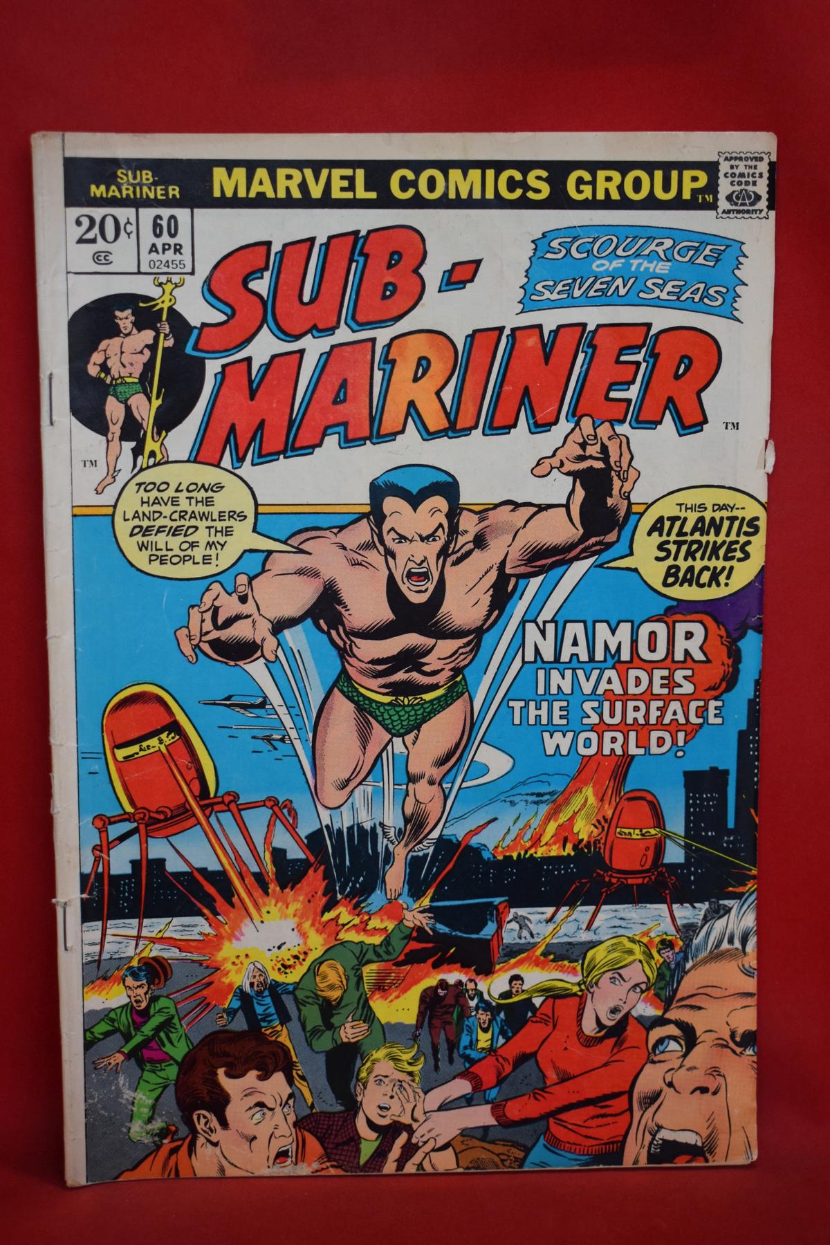 SUB-MARINER #60 | THE INVASION OF NEW YORK - RICH BUCKLER - 1973 | *SOLID, WEAR, CREASING*