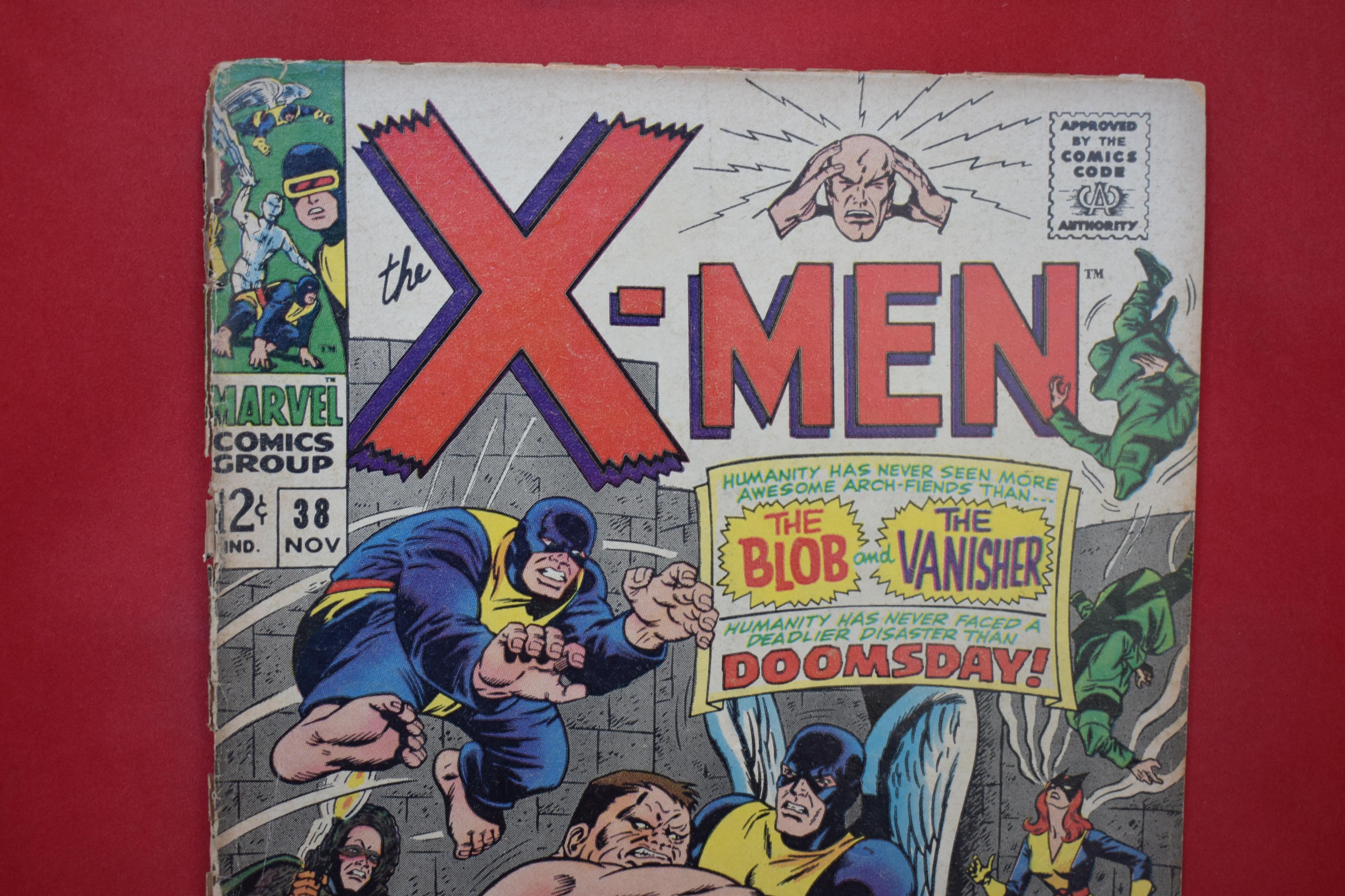 X-MEN #38 | KEY ORIGIN STORIES BEGIN! | HECK/ADKINS - 1967 | *SPINE SPLIT - SEE PICS*
