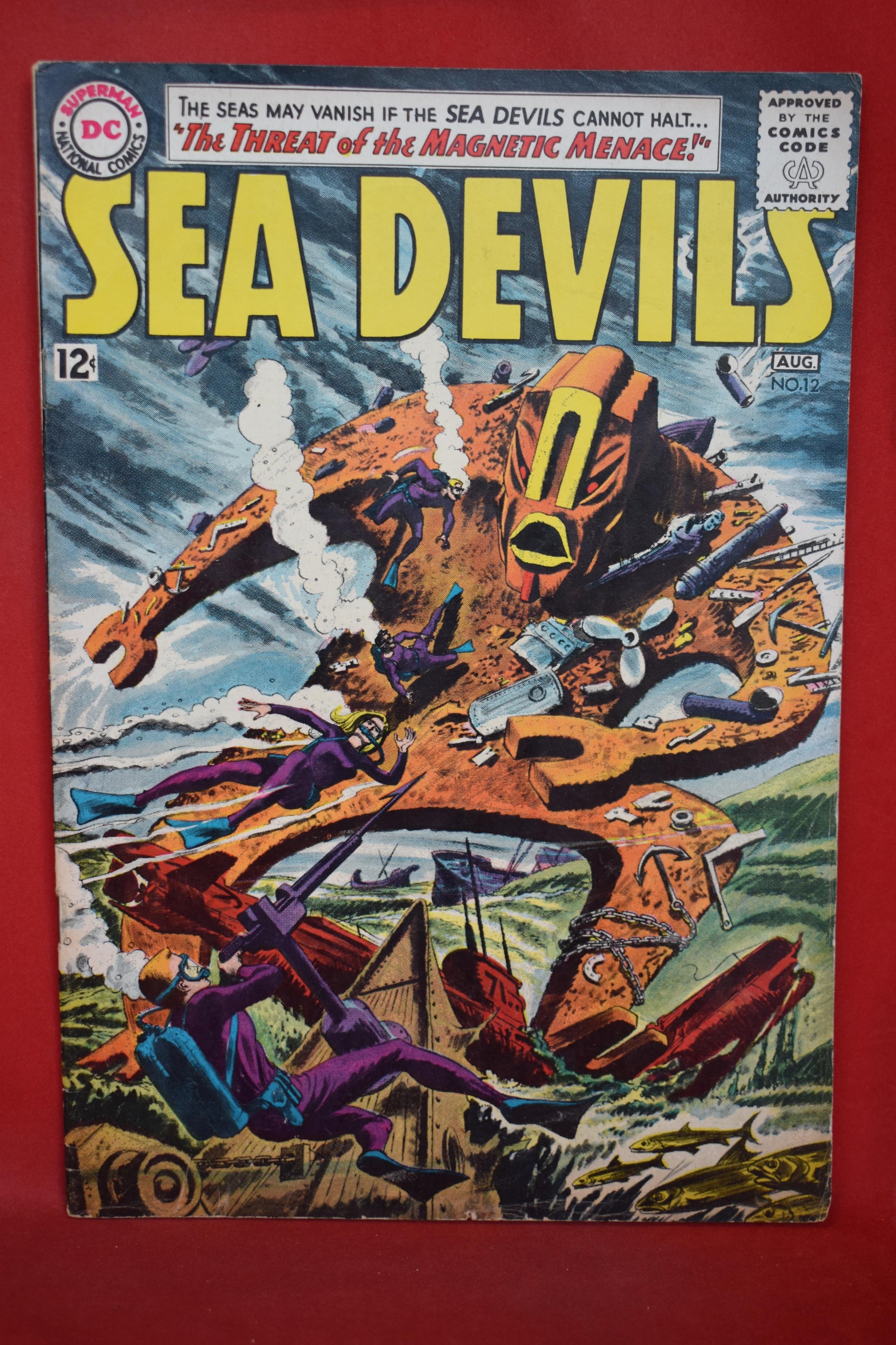 SEA DEVILS #12 | THREAT OF THE MAGNETIC MENACE! | ADLER/NOVICK - 1963 - NICE BOOK!