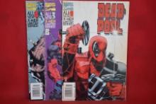 DEADPOOL MINI SERIES - LOT OF 3 | ISSUES 1,3,4 - SPINE STRESS - WEAR -STAPLES GOOD, SEE PICS