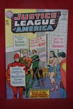 JUSTICE LEAGUE #28 | KEY 2ND APP OF TATTOOED MAN! | FOX, SEKOWSKY, ANDERSON - 1964 - NICE BOOK!
