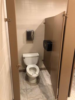 Salvage rights to restrooms fixtures in Women's restroom including diaper table, sinks, toliets,